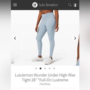 Lululemon Wunder under High-Rise Tight 28" *Full-On Luxtreme size 4